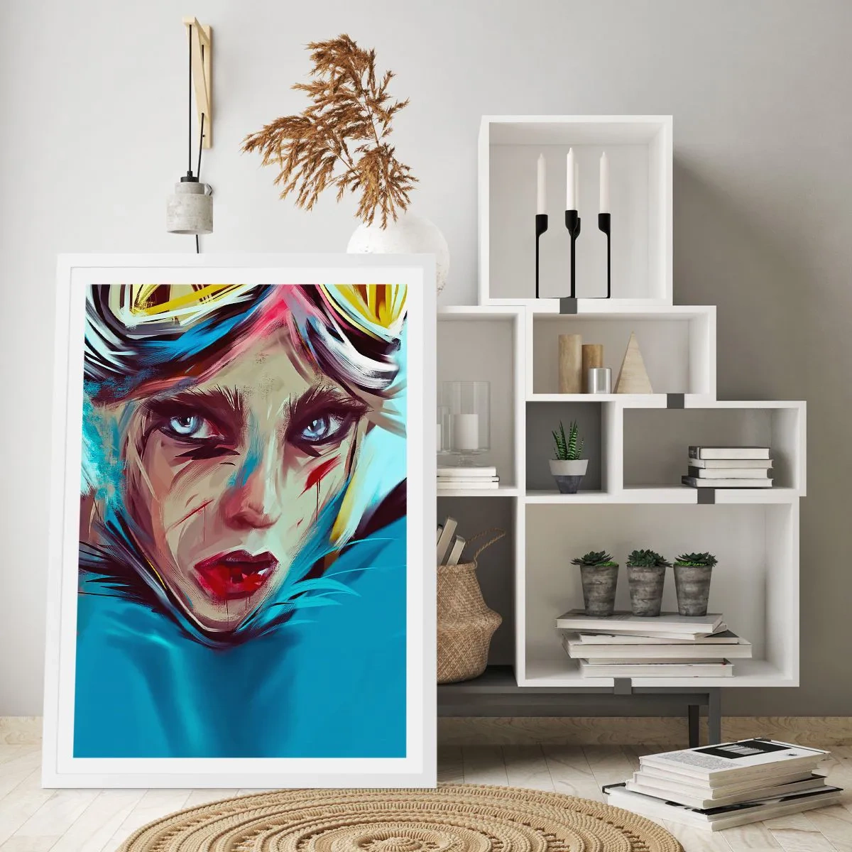 Poster în ramă albă - Războinica de drum - 61x91 cm