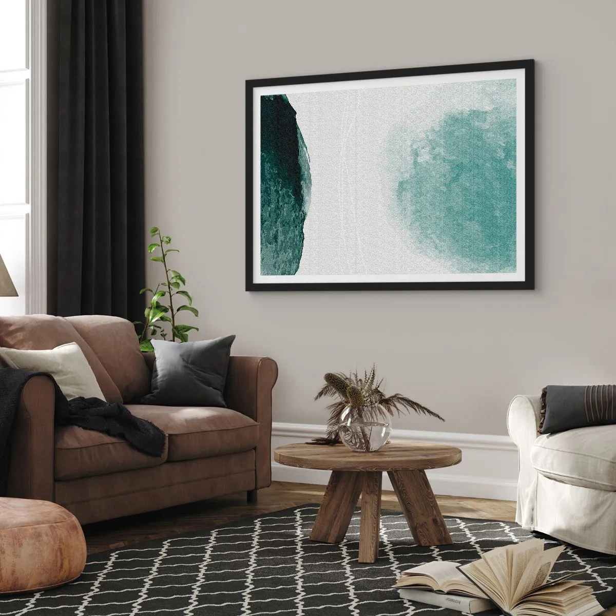 Poster în ramă neagră - Întâlnire cu ceața - 50x40 cm