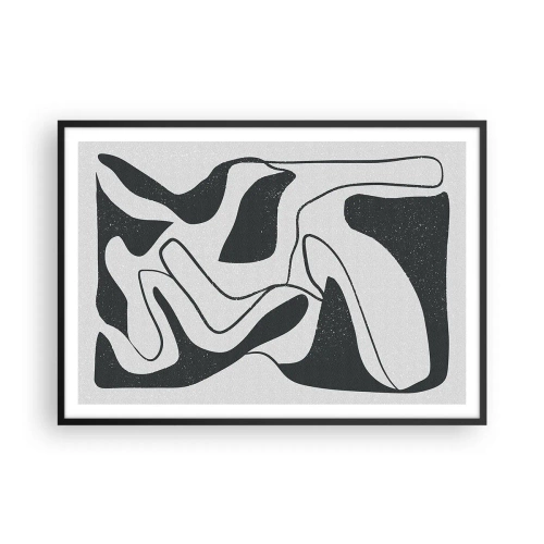 Poster în ramă neagră - Distracție abstractă în labirint - 100x70 cm