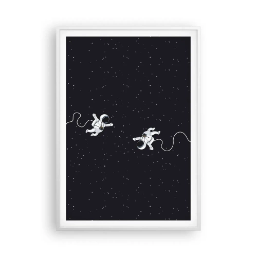 Poster în ramă albă - Dansul spațial - 70x100 cm