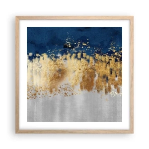 Poster în ramă de stejar deschis - Compoziție modernă cu bliț - 50x50 cm