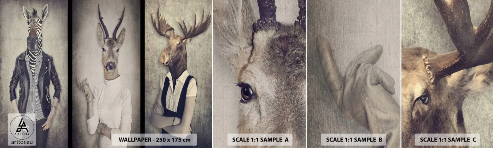 Mostră tapet autocolant Deluxe Sticker - Lăsați gesturile să vorbească - Abstracția, Fantezie, Coaste - 100x30 cm