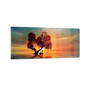 Tablou pe sticlă - Lume îndepărtată și tăcută - 100x40 cm