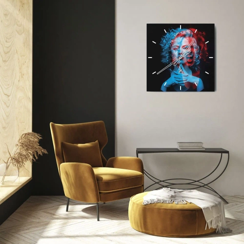 Ceas de perete - Ceas pe sticlă - Alter ego - 40x40 cm