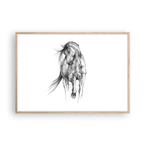 Poster în ramă de stejar deschis - Într-un trap grațios - 100x70 cm