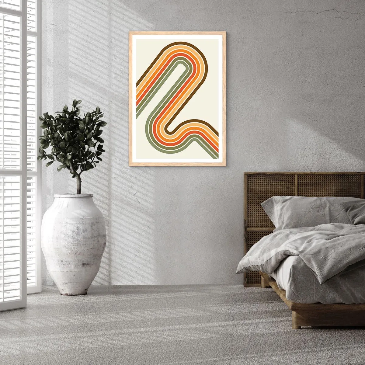 Poster în ramă de stejar deschis - Cu zigzag până la destinație - 70x100 cm