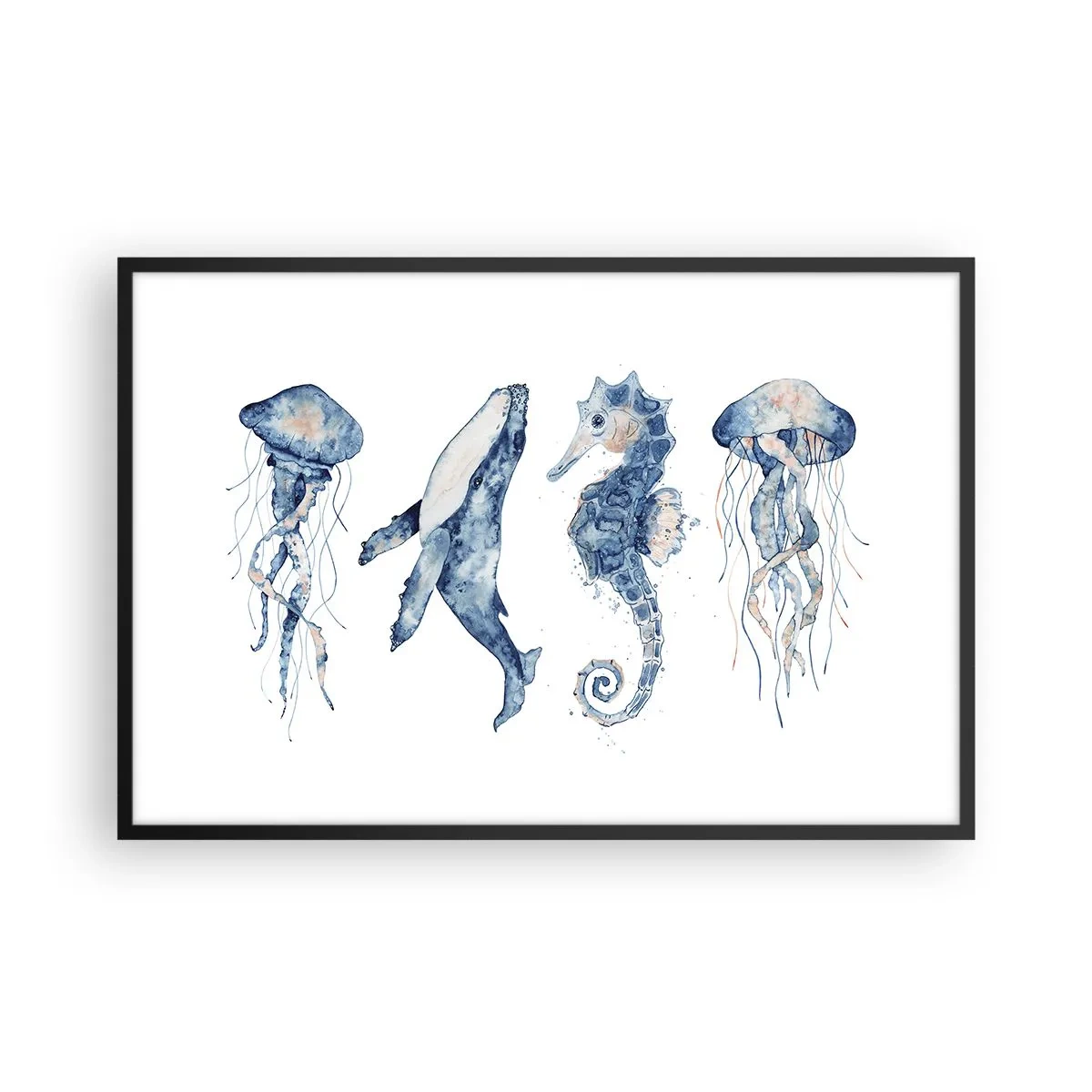 Poster în ramă neagră - Fauna marină sălbatică - 91x61 cm