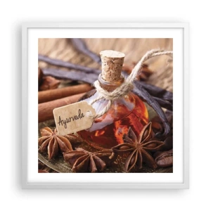 Poster în ramă albă - Unitatea trupului și a spiritului - 50x50 cm