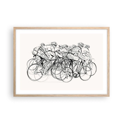 Poster în ramă de stejar deschis - Mână în mână - 70x50 cm