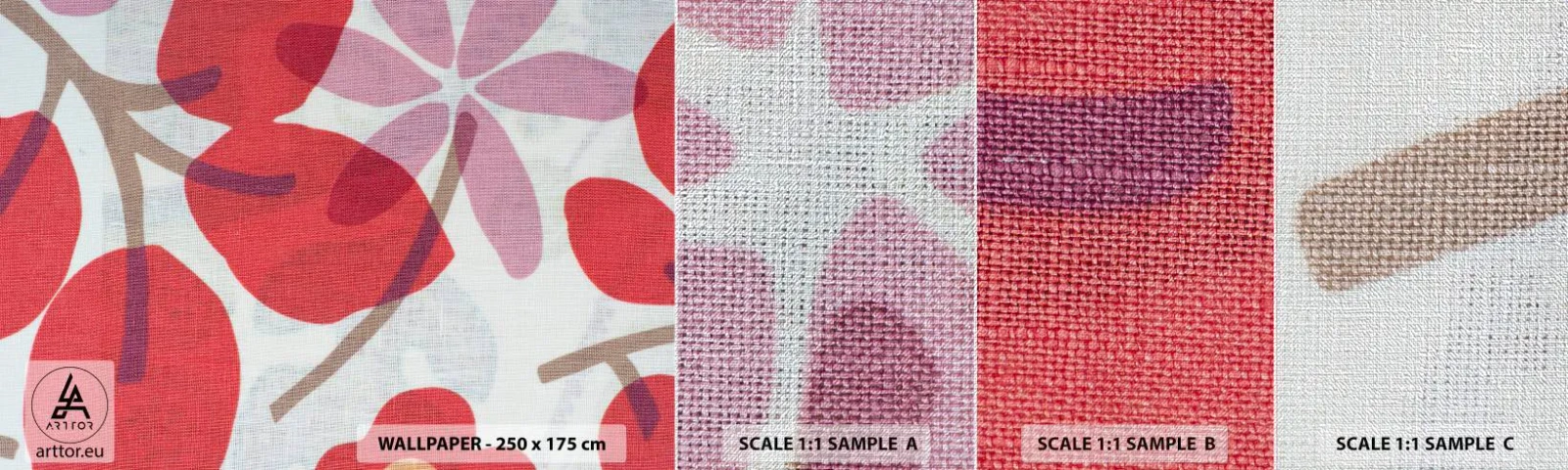 Mostră tapet Premium Canvas - Aranjament floral în roz - Boho, Flori, Minimalism - 100x30 cm