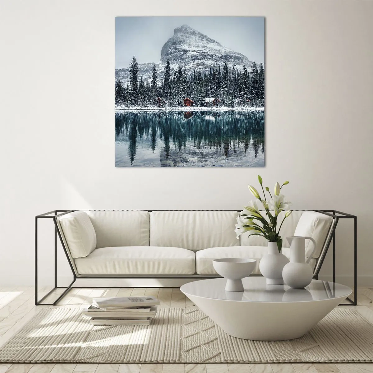 Tablou pe sticlă - Refugiu canadian - 70x70 cm