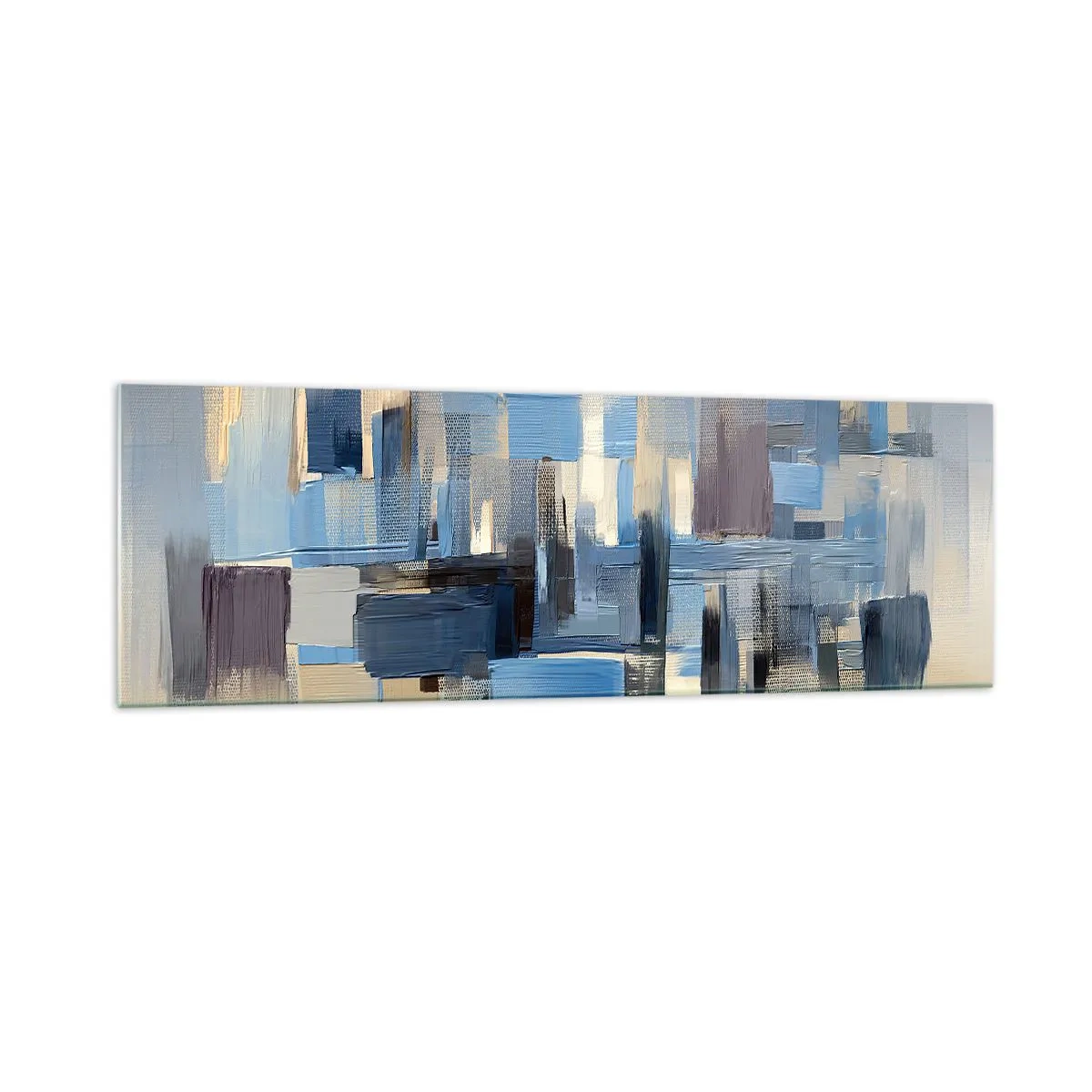 Tablou pe sticlă - Construcție albastră - 160x50 cm