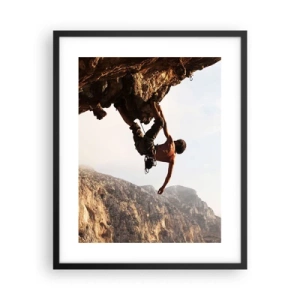 Poster în ramă neagră - Lumea s-a micșorat într-un pumn pe un afloriment de bolovani - 40x50 cm