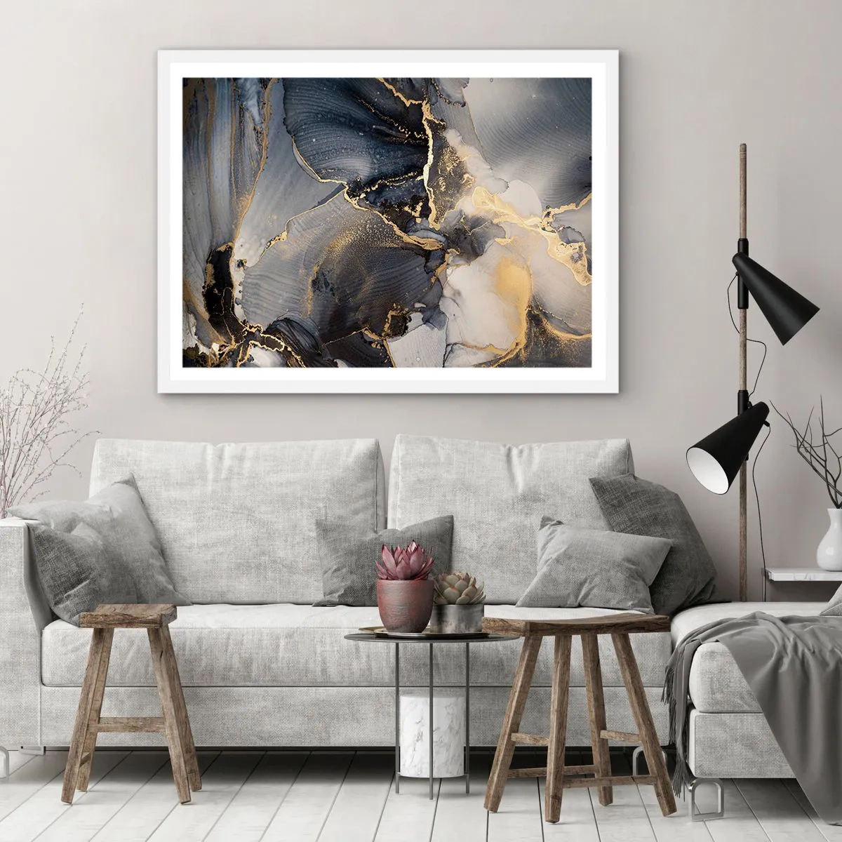 Poster în ramă albă - Viața unei pietre - 50x40 cm