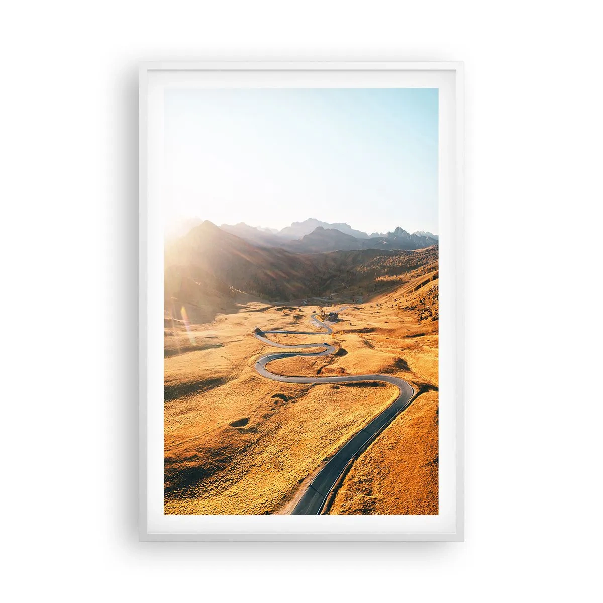 Poster în ramă albă - Într-o vale de aur - 61x91 cm