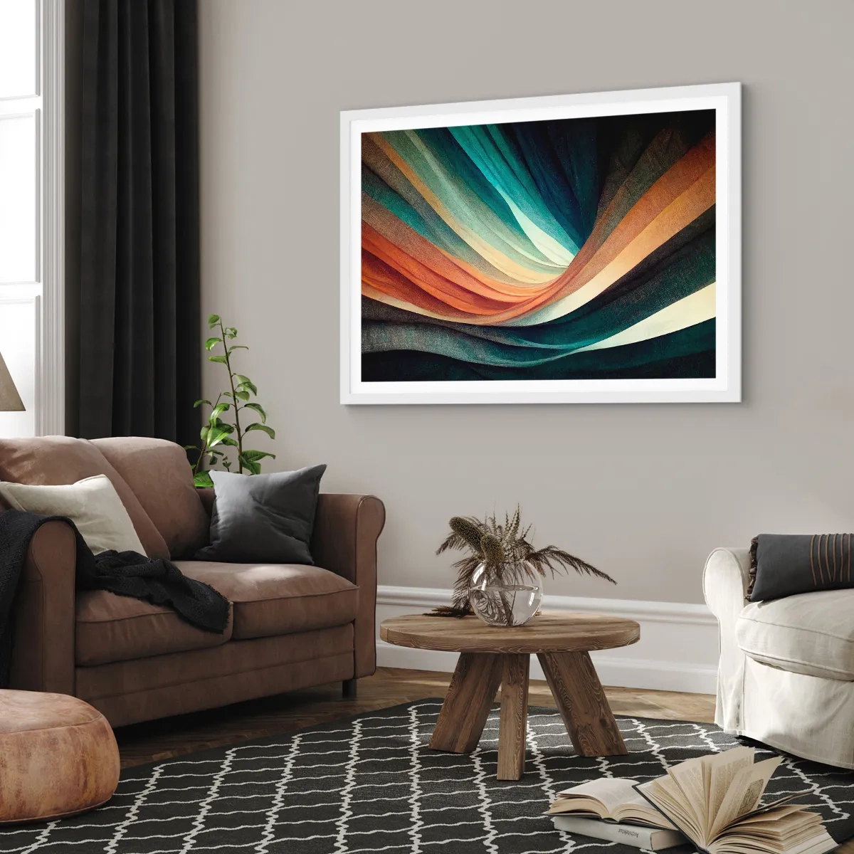 Poster în ramă albă - Țesute din culori - 40x30 cm