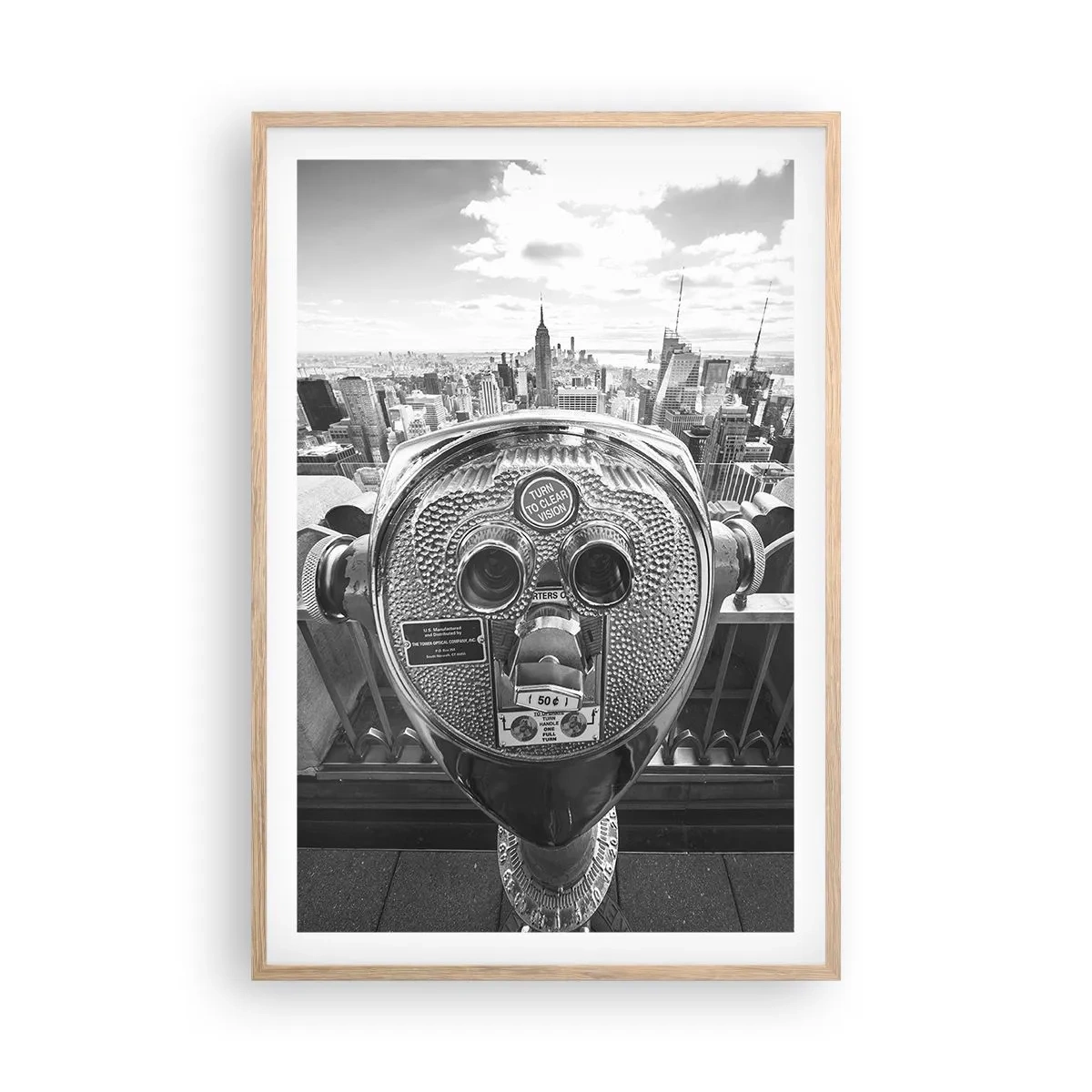 Poster în ramă de stejar deschis - Orașul de deasupra orașelor - 61x91 cm