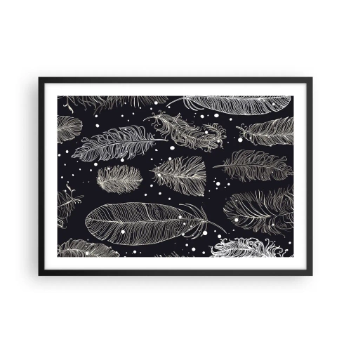 Poster în ramă neagră - Dantelă cu pene - 70x50 cm