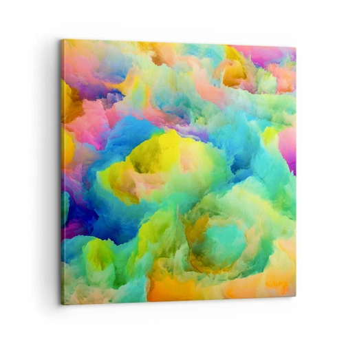 Tablou pe pânză - Puf multicolor - 60x60 cm