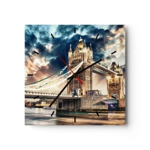 Ceas de perete - Ceas pe sticlă - Un monument al imperiului victorian - 30x30 cm