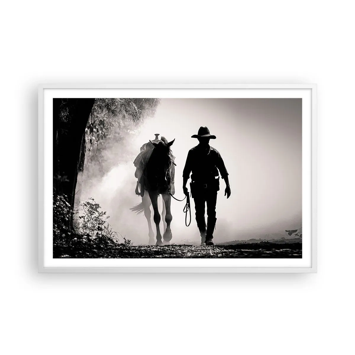 Poster în ramă albă - Texas de dimineața - 91x61 cm