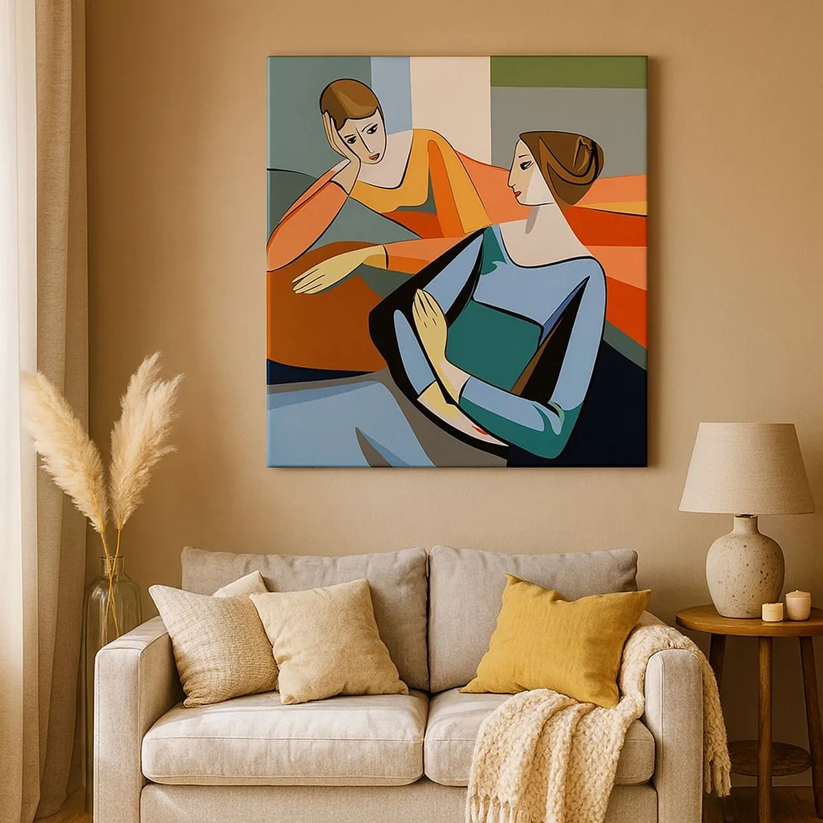 Tablou pe pânză - Un moment de confidențe - 30x30 cm