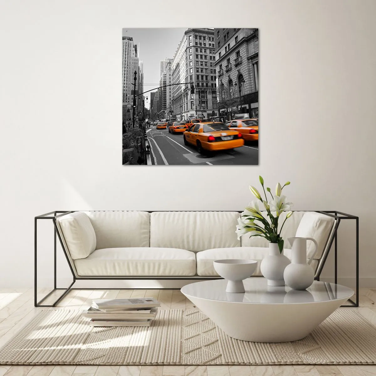 Tablou pe sticlă - Soarele marelui oraș - 30x30 cm