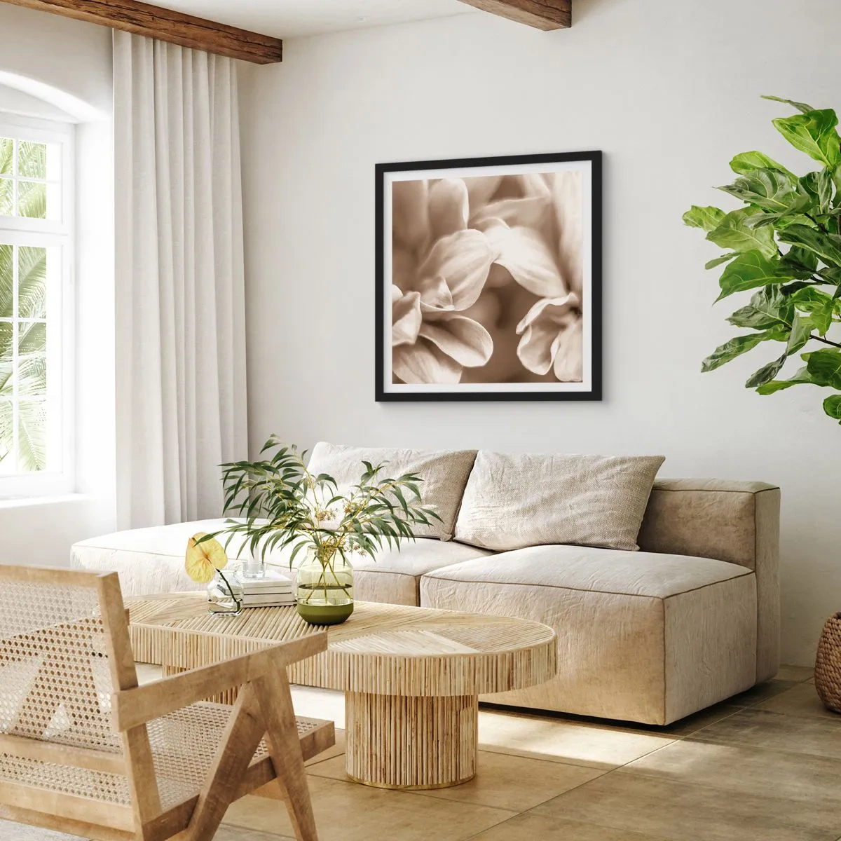 Poster în ramă neagră - Blânde ca un zâmbet - 60x60 cm