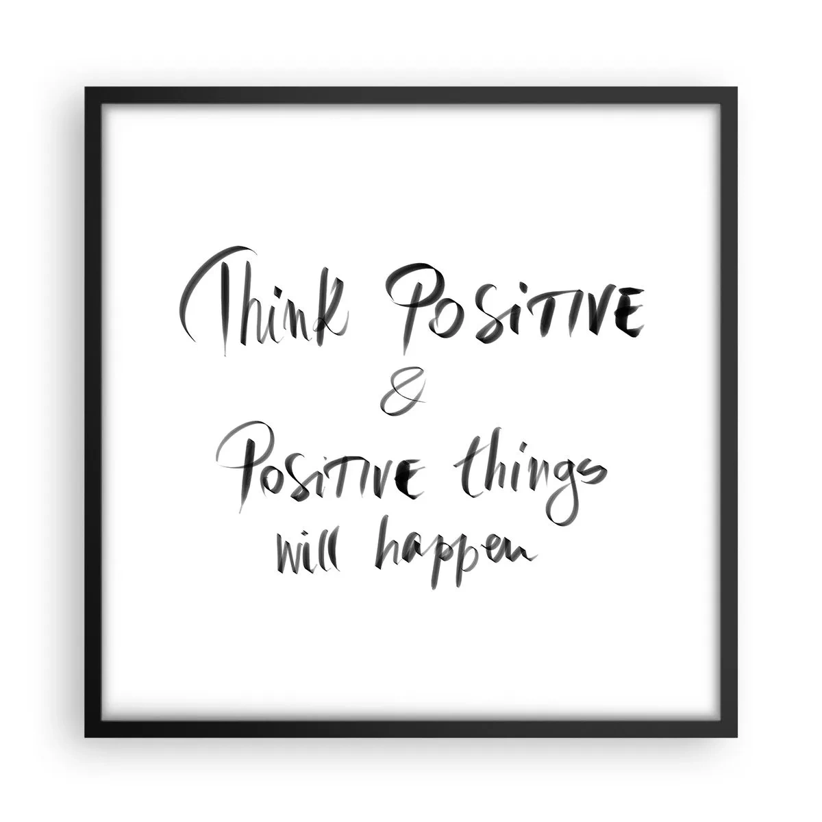 Poster în ramă neagră - Cum să trăim bine? - 50x50 cm