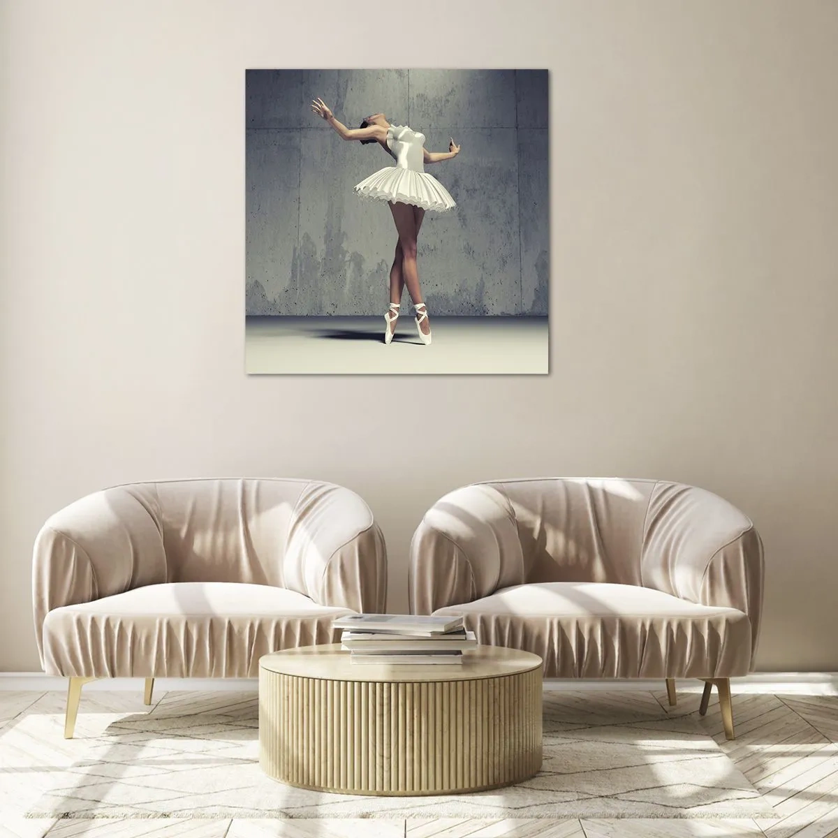 Tablou pe sticlă - Ușoară ca o pasăre - 70x70 cm