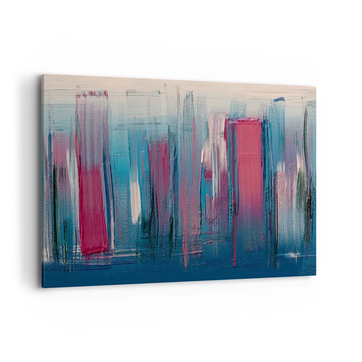 Tablou pe pânză - Compoziție verticală în albastru și roșu - 100x70 cm