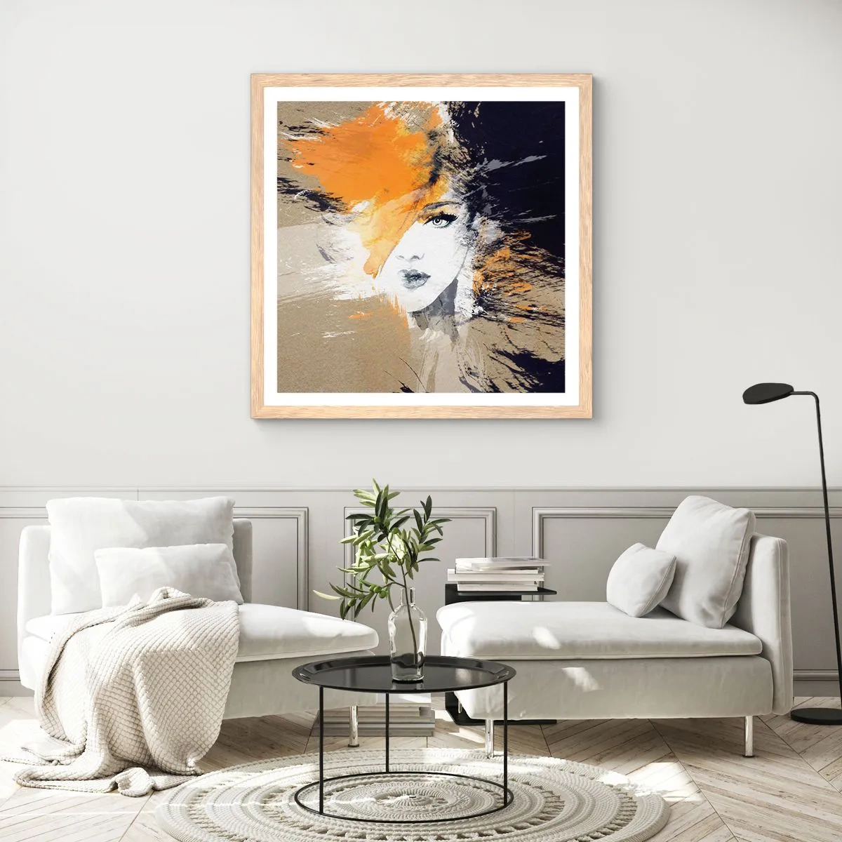 Poster în ramă de stejar deschis - Și se face lumină - 40x40 cm