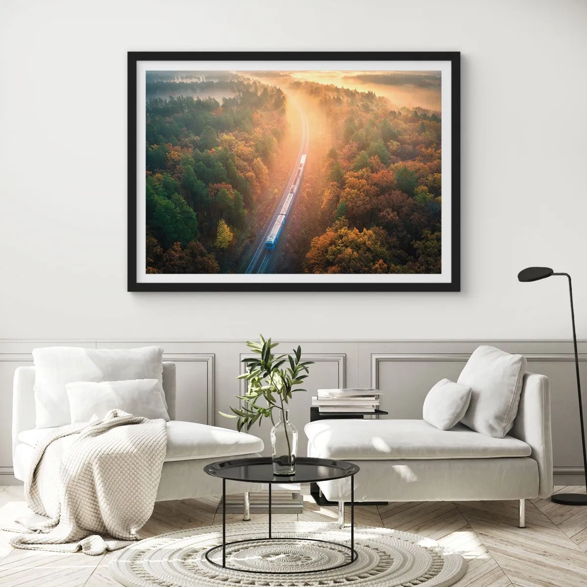 Poster în ramă neagră - Călătorie de toamnă - 70x50 cm