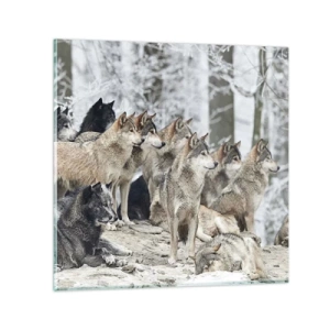 Tablou pe sticlă - Familie și prieteni - 30x30 cm