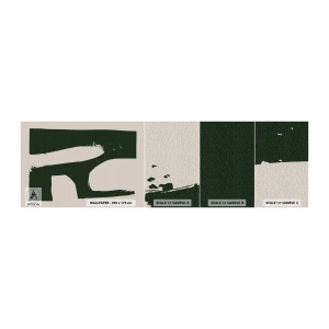 Mostră tapet autocolant Deluxe Sticker - Golfuri de alb - Boho, Minimalism, Formă - 100x30 cm
