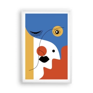 Poster în ramă albă - Portret deconstruit - 61x91 cm
