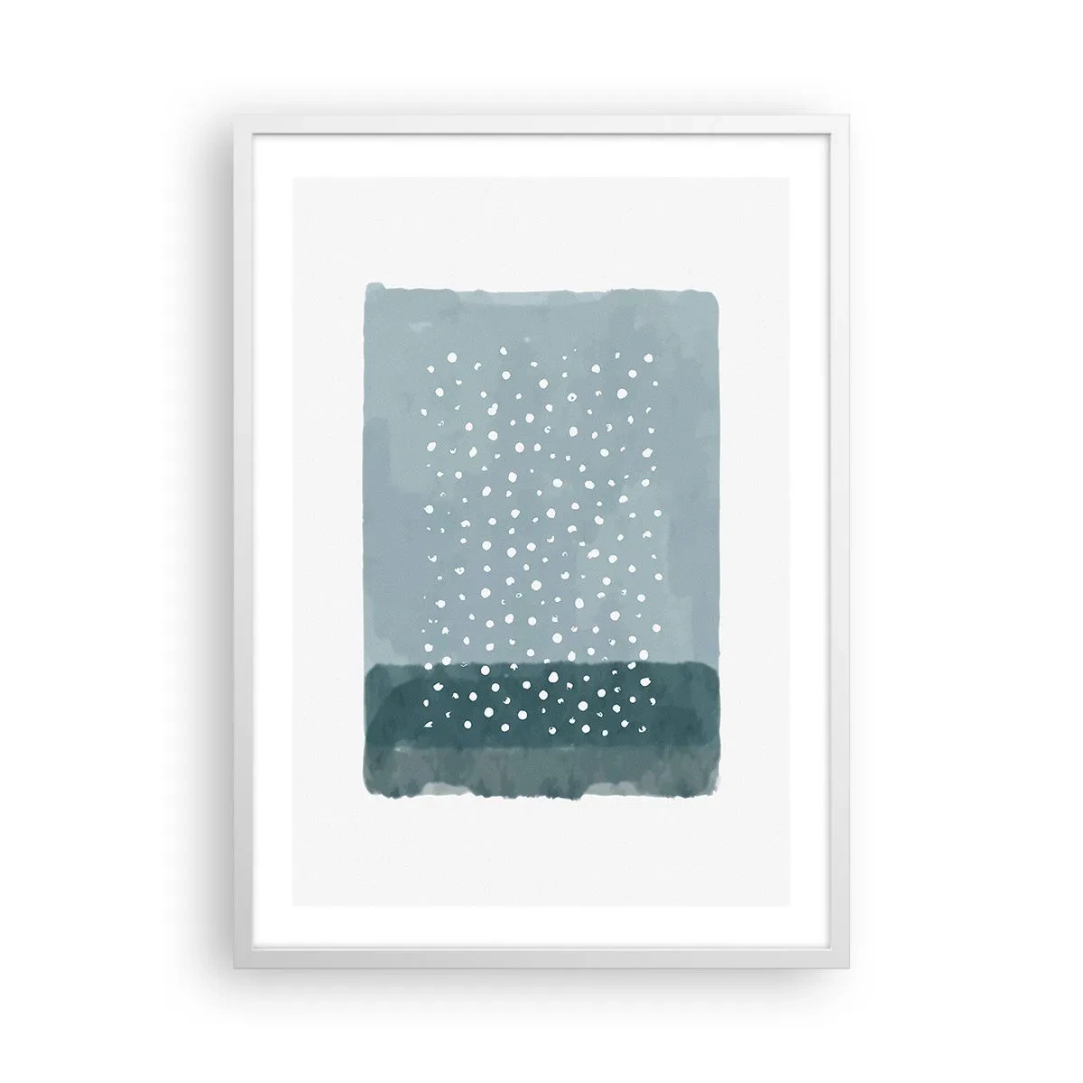 Poster în ramă albă - Crescute pe albastru - 50x70 cm