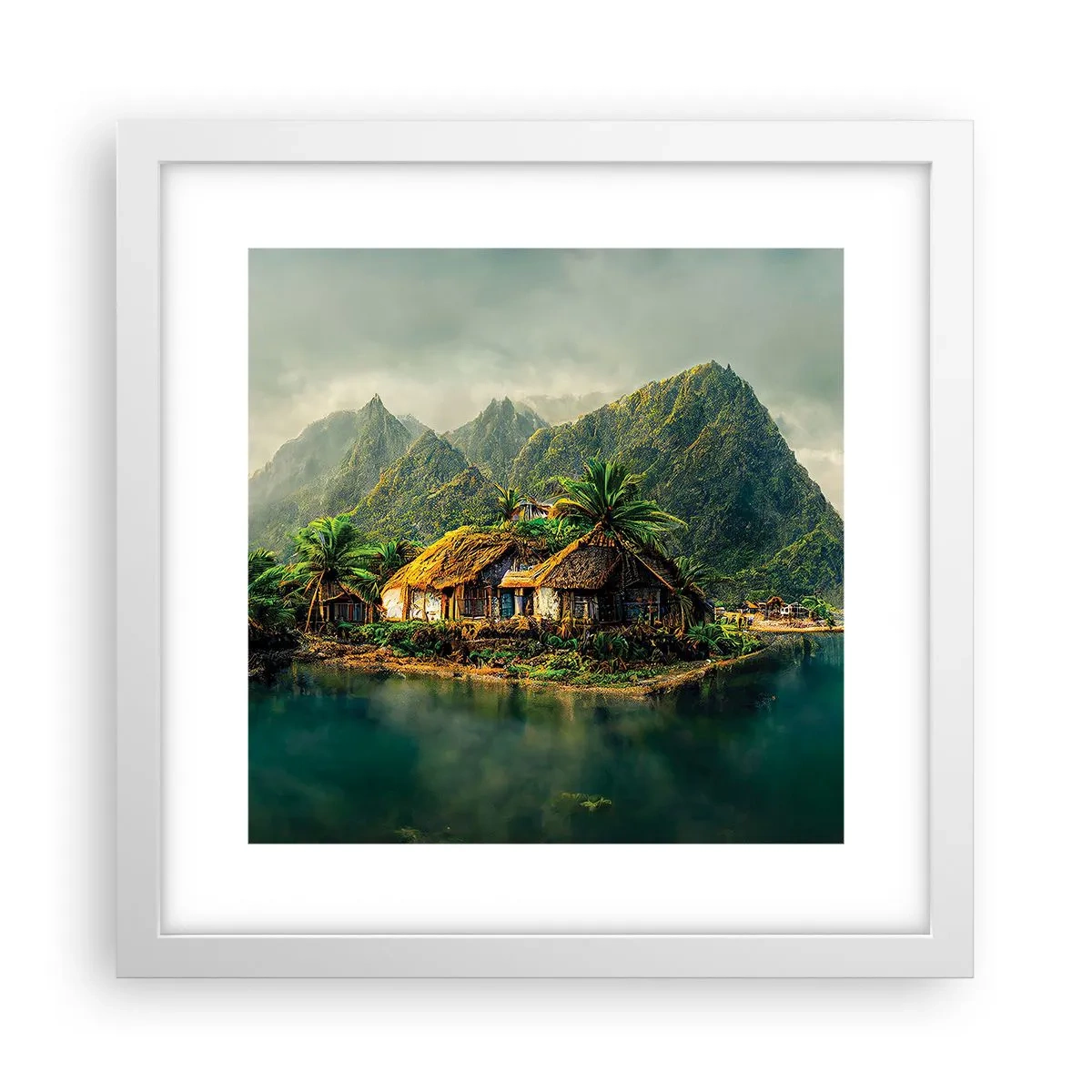 Poster în ramă albă - Paradisul tropical - 30x30 cm