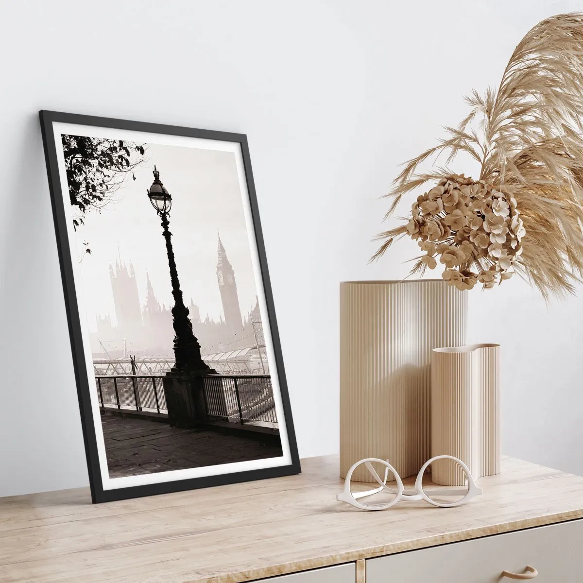 Poster în ramă neagră - Londra de dimineața - 30x40 cm