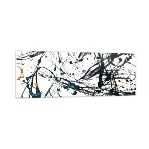 Tablou pe sticlă - Abstracție expresionistă - 90x30 cm