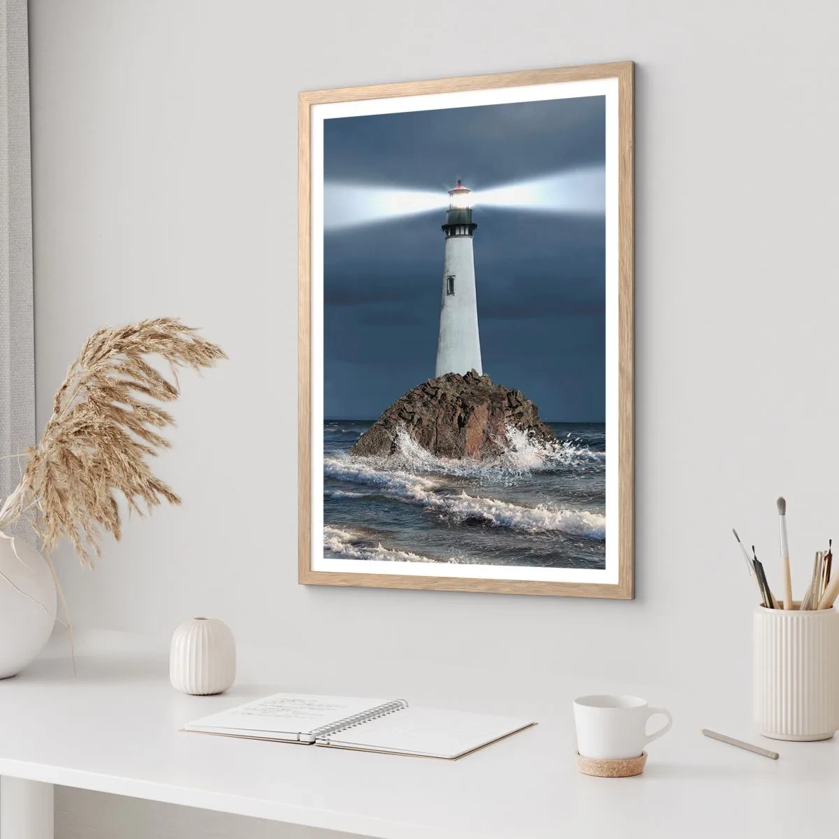 Poster în ramă de stejar deschis - Aici... aici...! - 50x70 cm