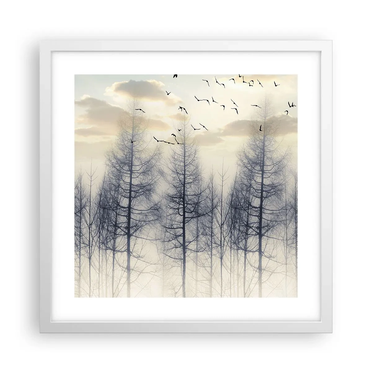 Poster în ramă albă - Spiritele pădurii - 40x40 cm