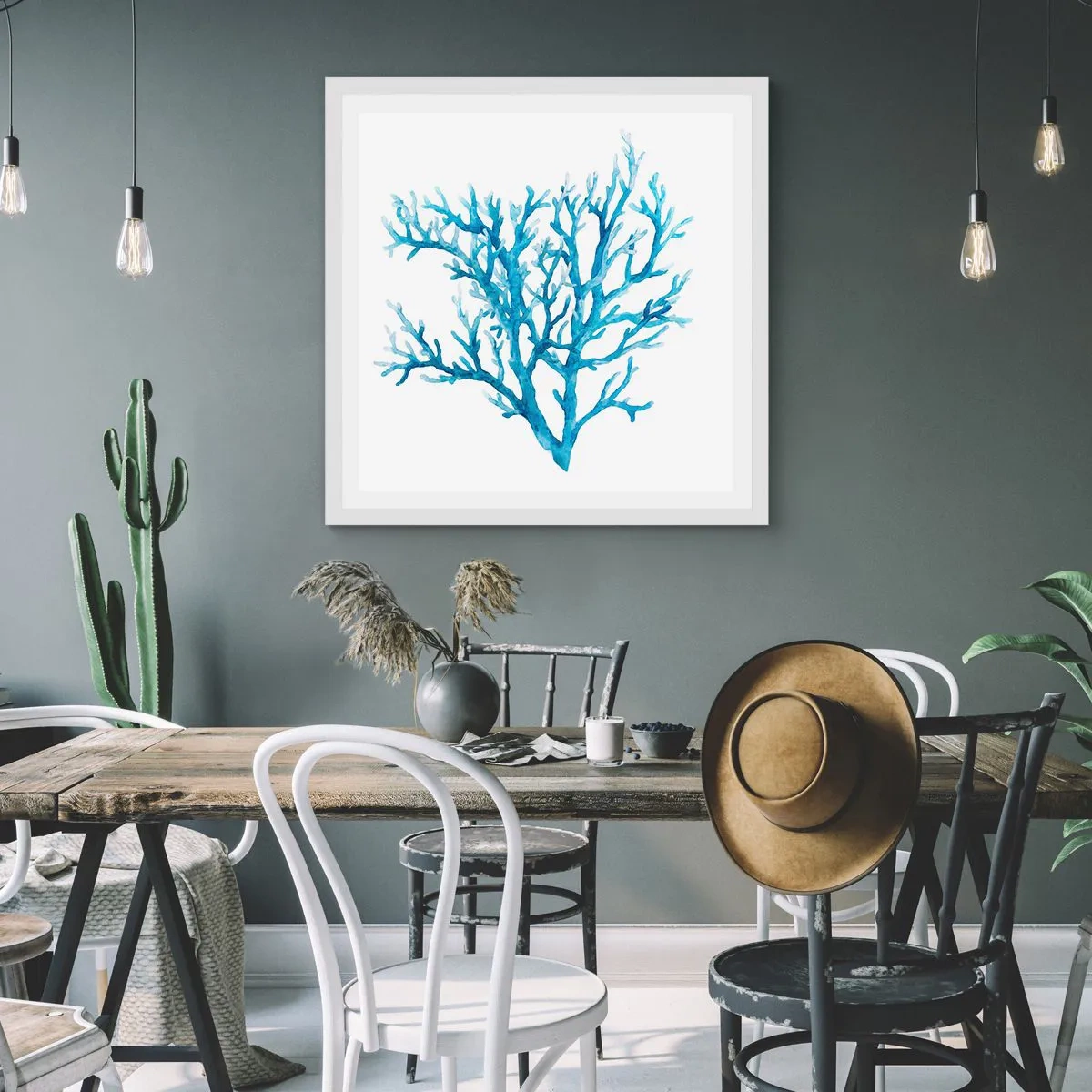 Poster în ramă albă - Filigranul marin - 60x60 cm