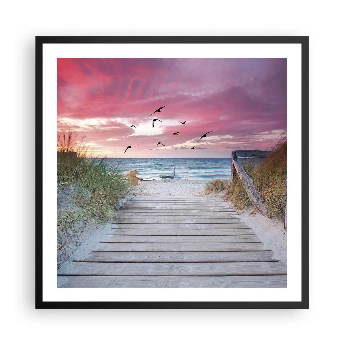 Poster în ramă neagră - Impresie baltică - 60x60 cm