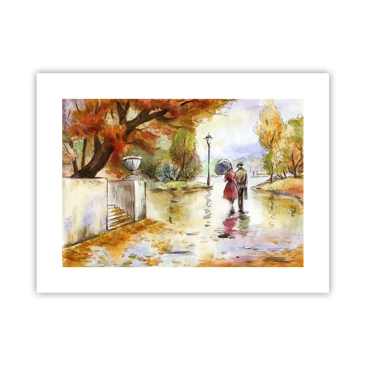 Poster - Toamnă romantică în parc - 40x30 cm
