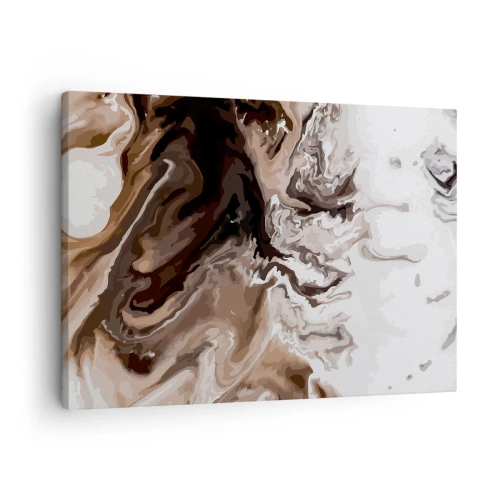 Tablou pe pânză Canvas - Abstracție în nuanțe de maro cu linii dinamice - 70x50cm - Cadrilul culorilor - Decorațiune modernă pentru perete pentru living și dormitor ARTTOR