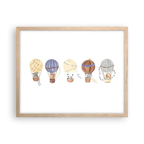 Poster în ramă de stejar deschis - Prieteni de călătorie - 50x40 cm