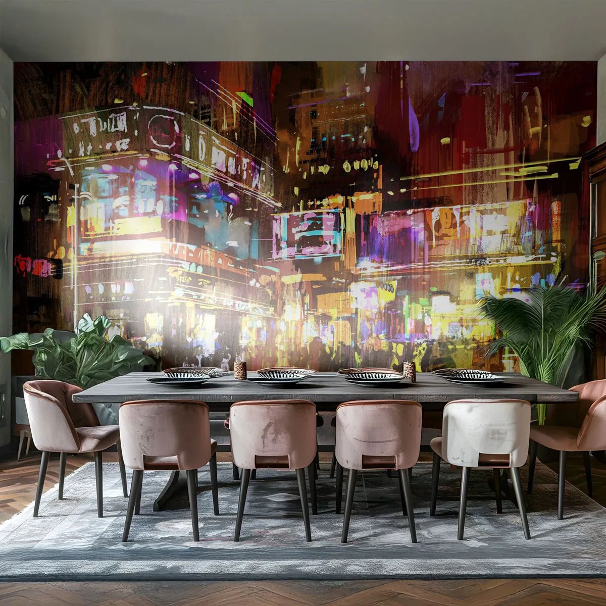 Tapet Standard Eco - Într-o mare de lumină - Oraș, Arhitectură, Viața de noapte - 250x175 cm