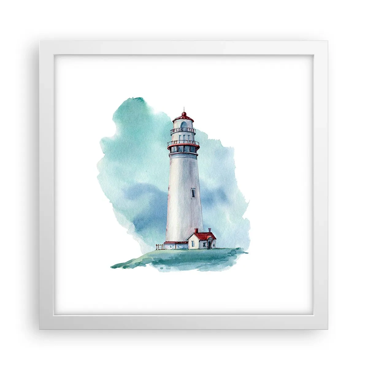 Poster în ramă albă - Sora blândă a albastrului - 30x30 cm