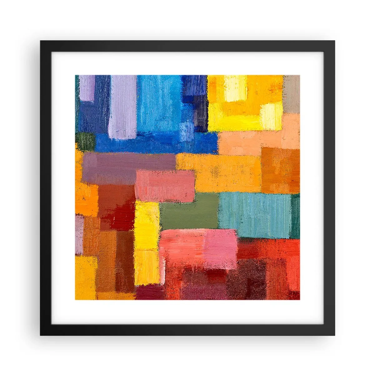 Poster în ramă neagră - Fiecare diferită, toate colorate - 40x40 cm